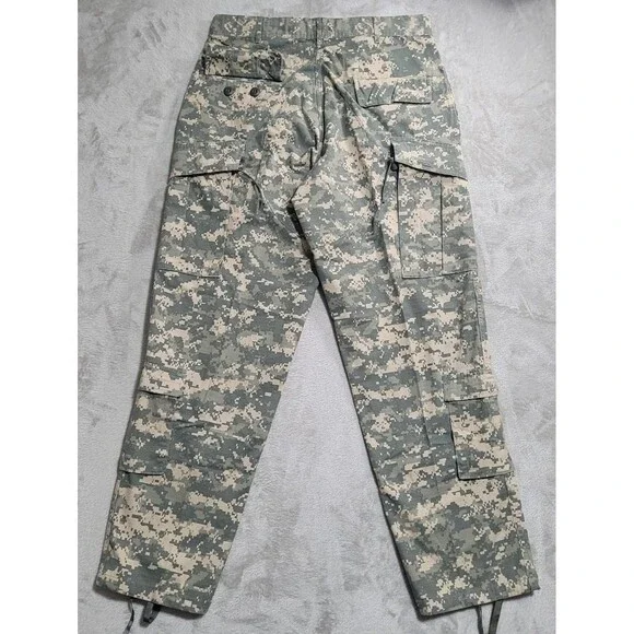 US Army ACU Cargo Pants Mens Medium Regular Green Camo Ripstop Made In USA - Picture 10 of 16